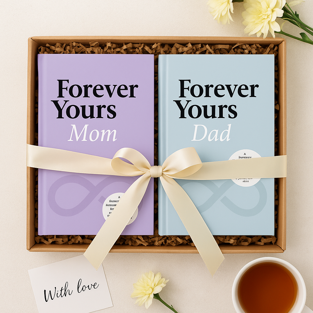 Gift box with Forever Yours Mom and Dad editions